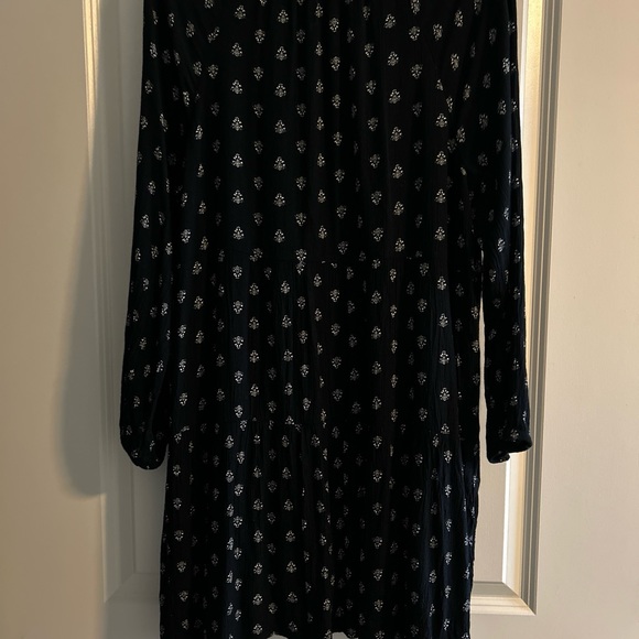 Old Navy long sleeve BOHO empire black print dress XL - Picture 7 of 15